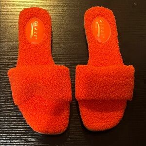 Glaze Sherpa Slide Sandals  Orange size 8.5 new